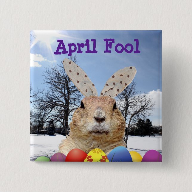 Groundhog April Narr Day Button (Vorderseite)