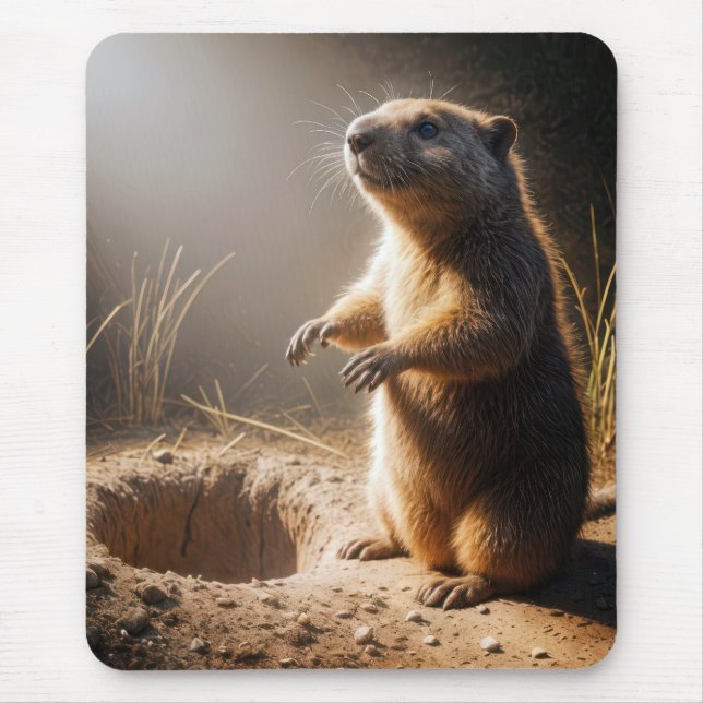 Groundhog bei Sonnenlicht Mousepad (Vorne)