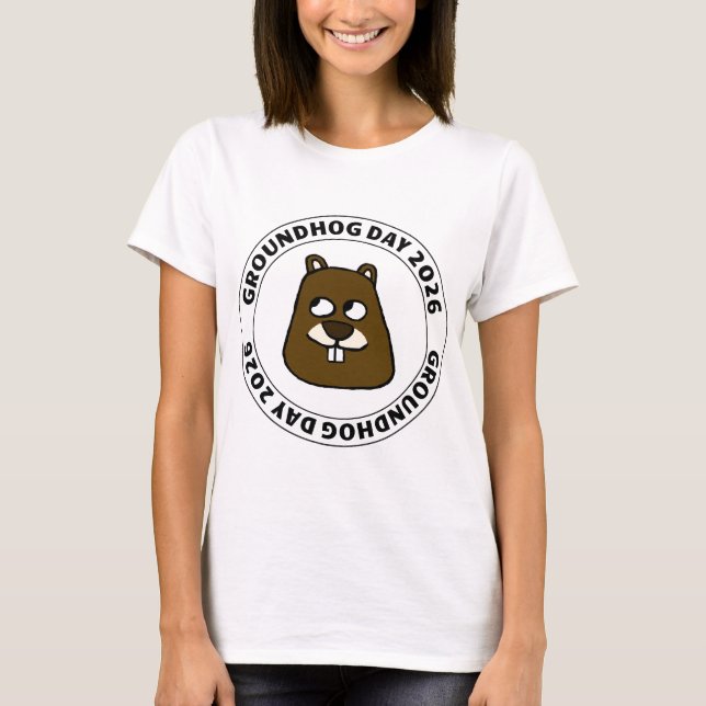 Groundhog Day 2026 with Groundhog face T-Shirt (Vorderseite)