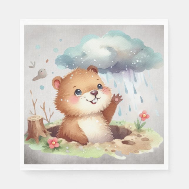 Groundhog day 22 February  Serviette (Vorderseite)