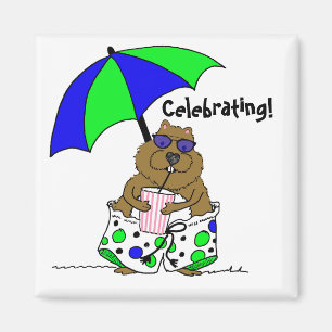 Groundhog Day Beach Umbrella Magnet