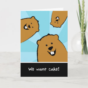 Groundhog Day Birthday Card Suche nach Kuchen Karte