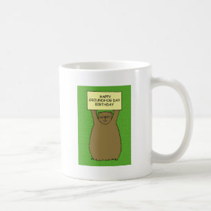 Groundhog Day Birthday Cartoon Kaffeetasse