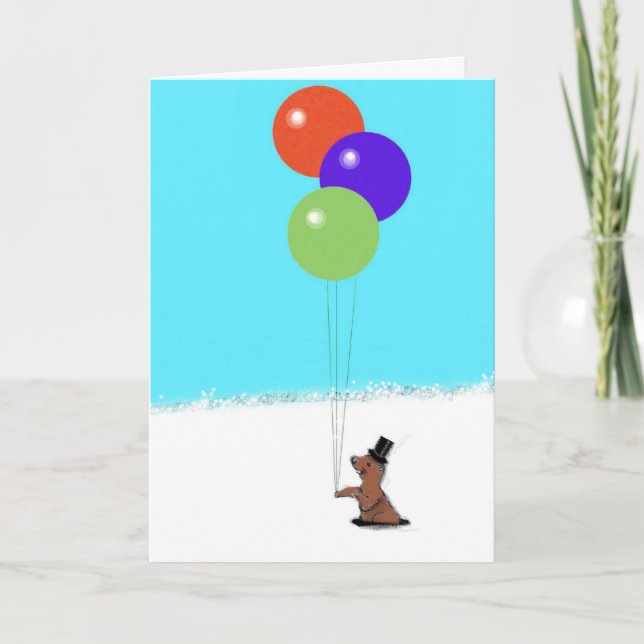 Groundhog Day Birthday Karte (Vorderseite)