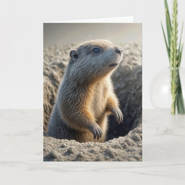 Groundhog Day Birthday Karte (Vorderseite)
