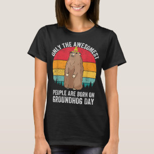 Groundhog Day Birthday Woodchuck Funny Niedlich Gr T-Shirt