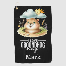 Groundhog Day Celebrate Punxsutawney Golfhandtuch