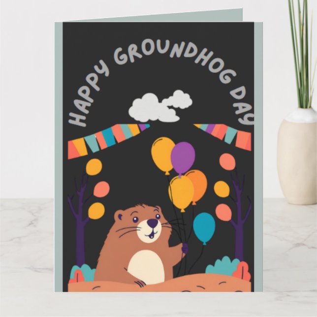 Groundhog Day Celebration: Schatten oder Schein? Karte (Vorderseite)
