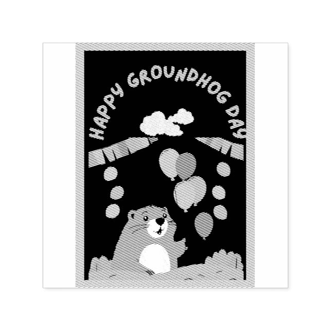 Groundhog Day Celebration: Schatten oder Schein? Permastempel (Design)