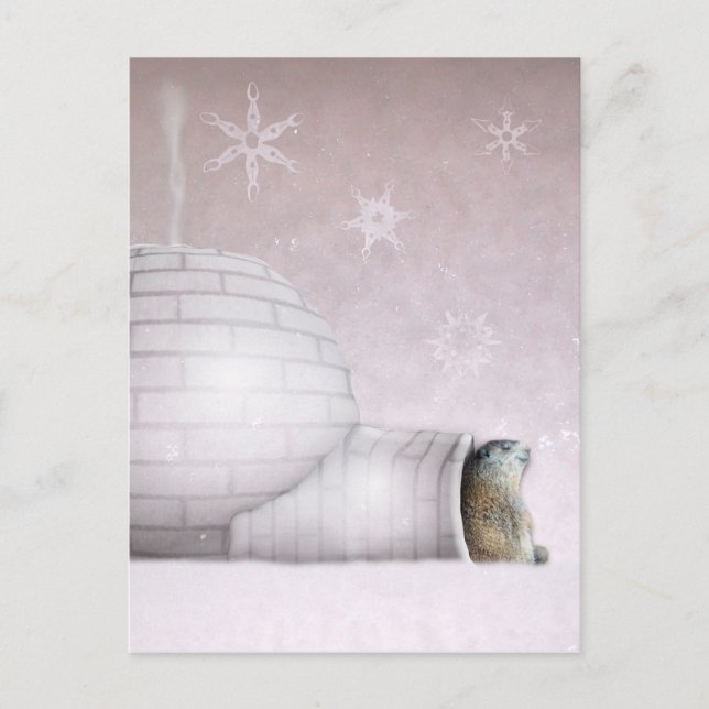 Groundhog Day - Chillin' im Iglu Postkarte (Vorderseite)