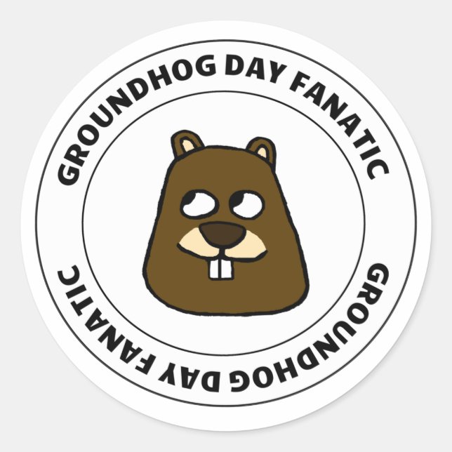Groundhog Day Fanatic Runder Aufkleber (Vorderseite)