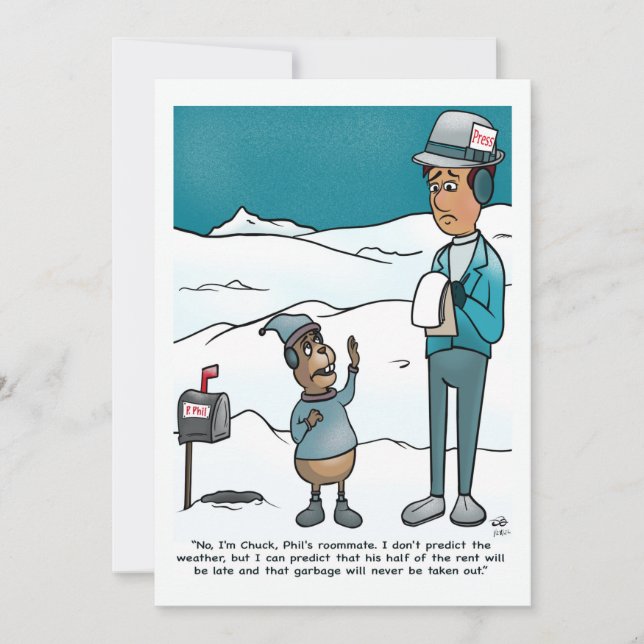 Groundhog Day Flat Greeting Card Karte (Vorderseite)