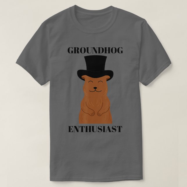 Groundhog Day Funny Shadow Winter Spring Groundhog T-Shirt (Design vorne)