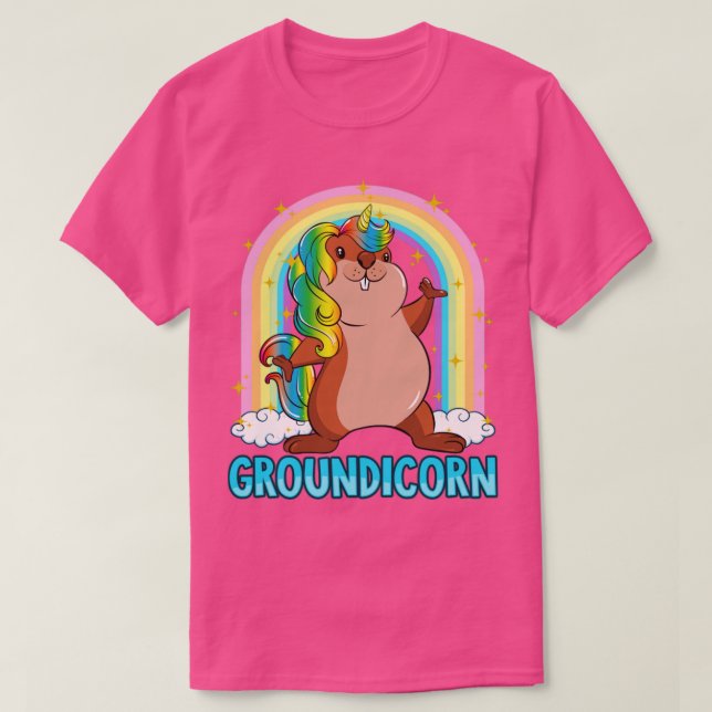 Groundhog Day Groundicorn Niedlich Giro T-Shirt (Design vorne)
