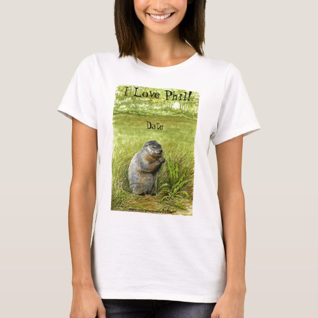 Groundhog Day "I Liebe Phil" Langärmeliger T - Shi T-Shirt (Vorderseite)