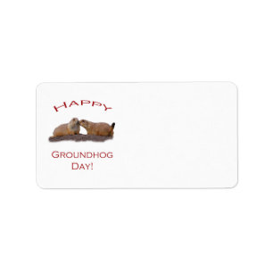 Groundhog Day-Kuss Adressaufkleber