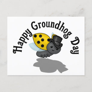 Groundhog Day Ladybug T - Shirt Postkarte