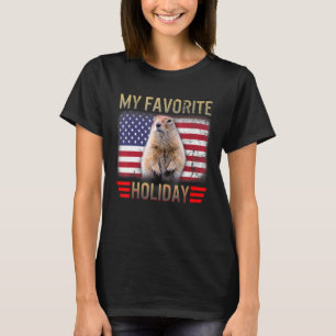 Groundhog Day My Favorite Holiday USA Flag Niedlic T-Shirt
