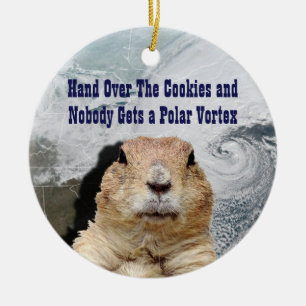 Groundhog Day Polar Vortex Keramik Ornament