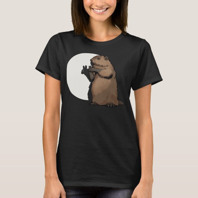 Groundhog Day Shadow Puppet Funny Geschenk T-Shirt (Vorderseite)