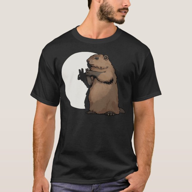 Groundhog Day Shadow Puppet Funny Geschenk T-Shirt (Vorderseite)