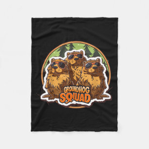 Groundhog Day Squad Lustiger Frühling Februar Punx Fleecedecke