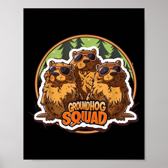 Groundhog Day Squad Lustiger Frühling Februar Punx Poster (Vorne)