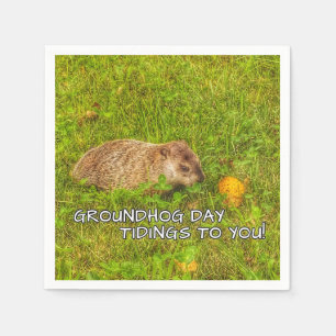 Groundhog Day Tidings für Sie! Servietten