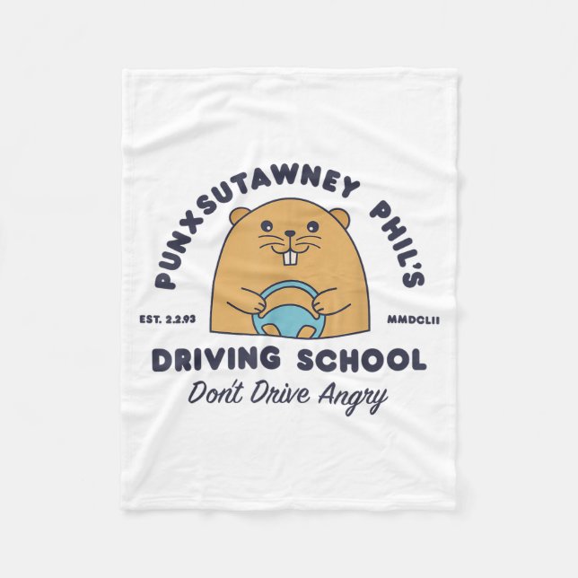 Groundhog Driving School Funny Men Women Retro Rod Fleecedecke (Vorderseite)