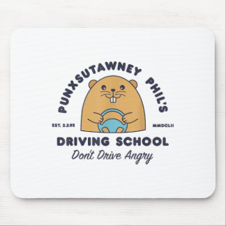 Groundhog Driving School Funny Men Women Retro Rod Mousepad