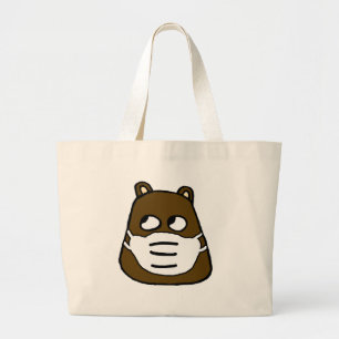 Groundhog in Gesichtsmaske Jumbo Stoffbeutel