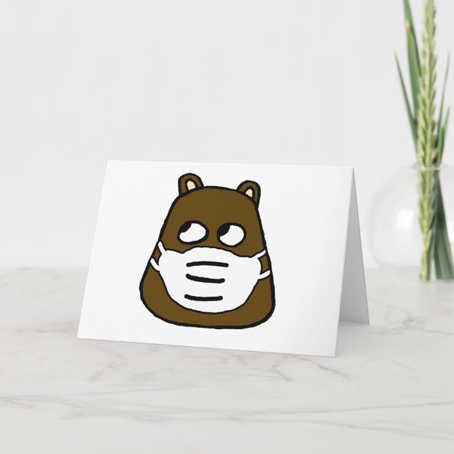 Groundhog in Gesichtsmaske Karte (Vorderseite)