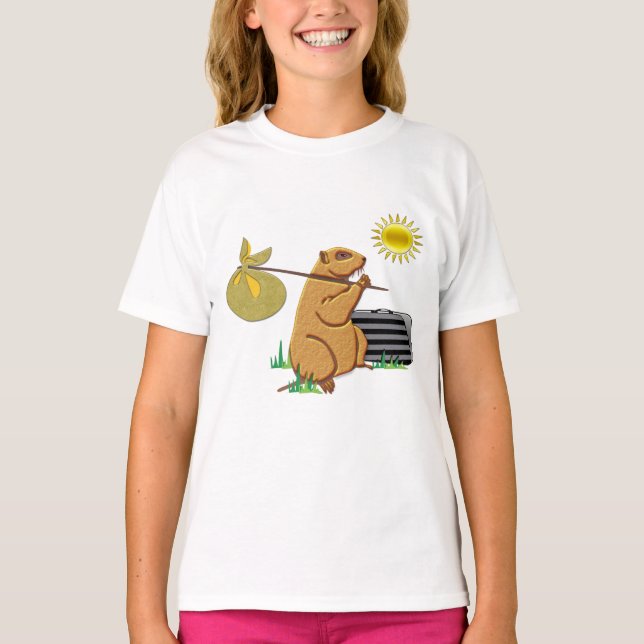 Groundhog läuft weg T-Shirt (Vorderseite)