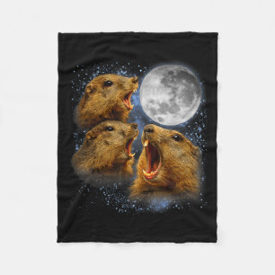 Groundhog-Liebhaber Groundhog heult am Mond Meme Fleecedecke