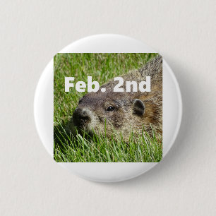 Groundhog nahes hohes button