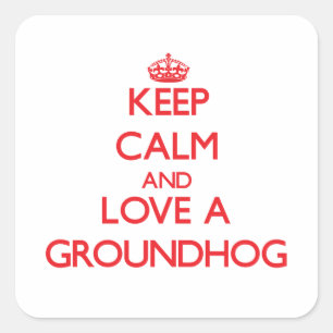 Groundhog Quadratischer Aufkleber