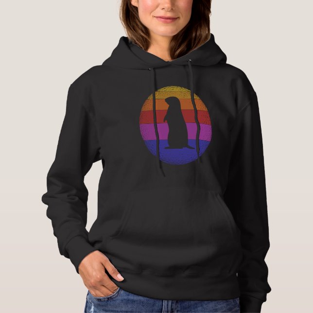 Groundhog Retro Sunset Colors Silhouette  Style Vi Hoodie (Vorderseite)