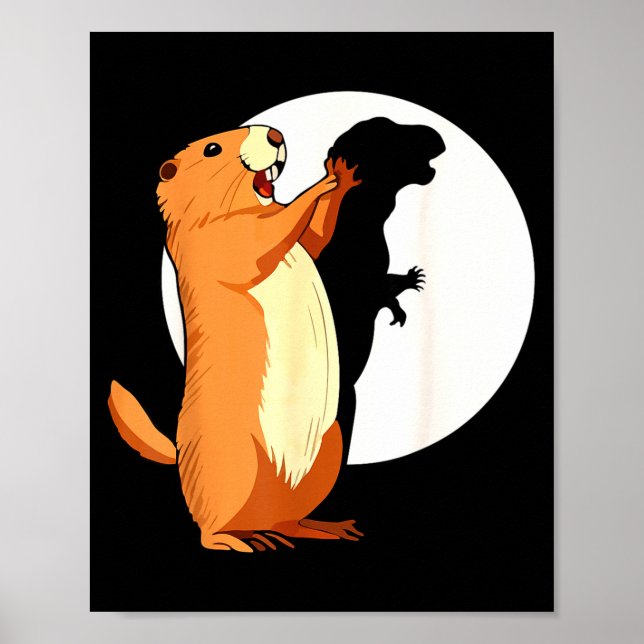 Groundhog Shadow Dinosaur Funny Puppet Happy Groun Poster (Vorne)