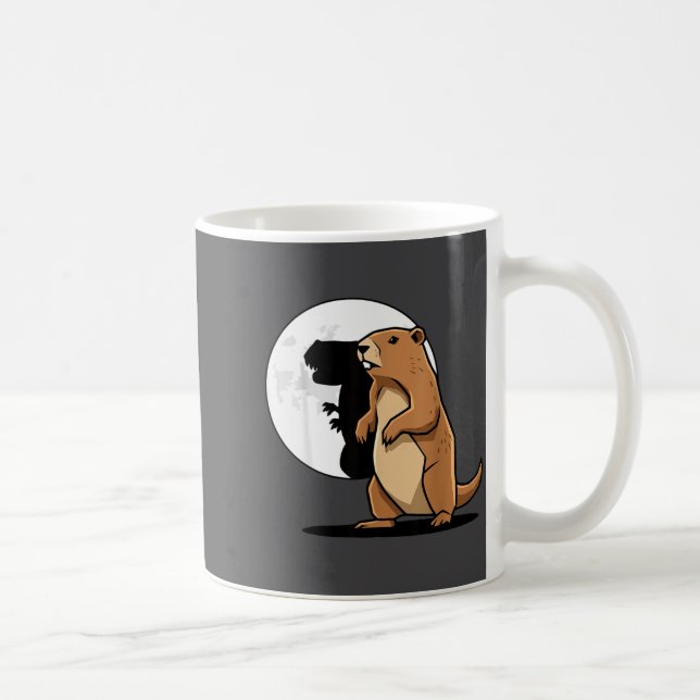 Groundhog Shadow Dinosaur Puppet Happy Groundhog D Kaffeetasse (Rechts)