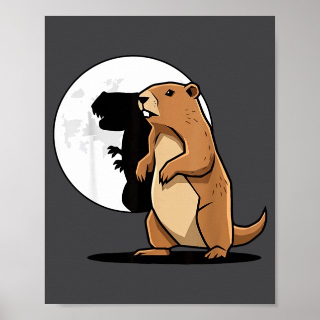 Groundhog Shadow Dinosaur Puppet Happy Groundhog D Poster (Vorne)