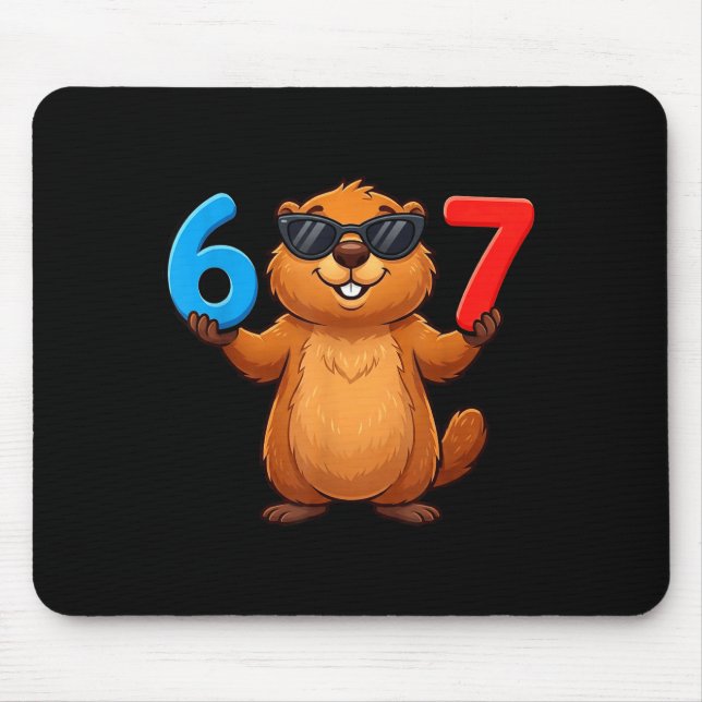 Groundhog Six Seven Drip 67 Meme Funny 6-7 Groundh Mousepad (Vorne)