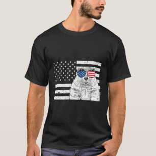 Groundhog Tag 4. Juli Tier US amerikanische Flagge T-Shirt