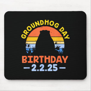 Groundhog-Tag-Geburtstag 2.2.25 Retro Mousepad