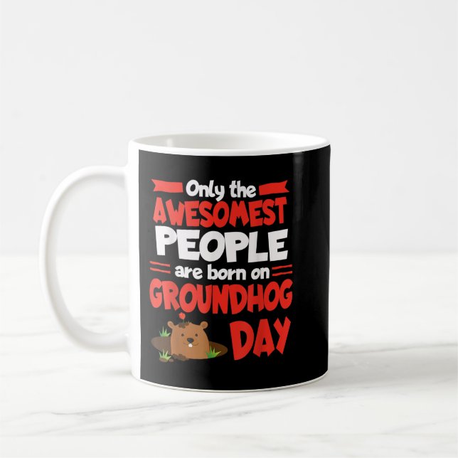 Groundhog Tag Geburtstag Funny Gag Geschenk Männer Kaffeetasse (Links)
