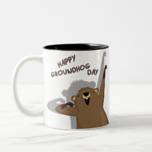 Groundhog Tag Zweifarbige Tasse