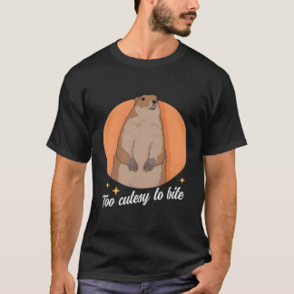 Groundhog too Cutesy Wood Shock Groundhogs T-Shirt