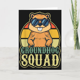 Groundhog-Truppe Froher Groundhog-Tag Retro Vintag Karte