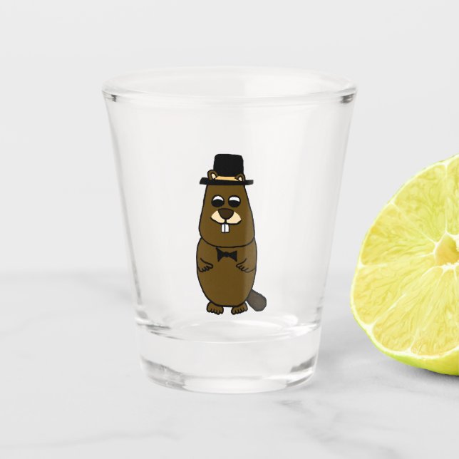 Groundhog verkleidet schnapsglas (Vorderseite)