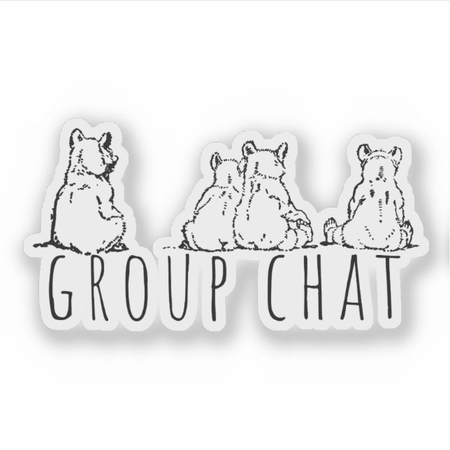 Group Chat Cute Bears Aufkleber (Vorderseite)