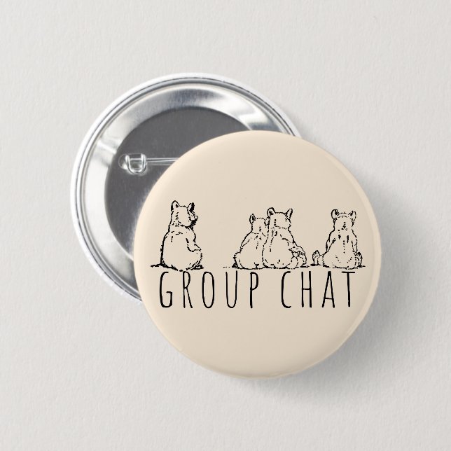 Group Chat Cute Bears Button (Vorne & Hinten)